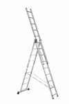 Алюминиевая трехсекционная универсальная лестница АЛЮМЕТ 3 секции по 9 ступеней