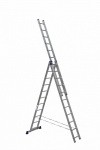 Алюминиевая трехсекционная универсальная лестница АЛЮМЕТ 3 секции по 11 ступеней
