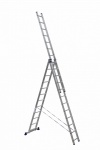 Алюминиевая трехсекционная универсальная лестница АЛЮМЕТ 3 секции по 12 ступеней