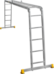 Алюминиевая профессиональная четырёхсекционная шарнирная лестница 4 секции по 5 ступеней АЛЮМЕТ